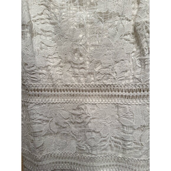 Just Me Dress Womens Size S Ivory Floral Lace Mermaid Midi shoulder straps new - Picture 4 of 8